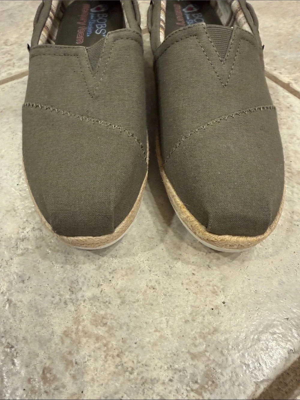 Bob’s by Skechers Olive Canvas Slip-On Loafers